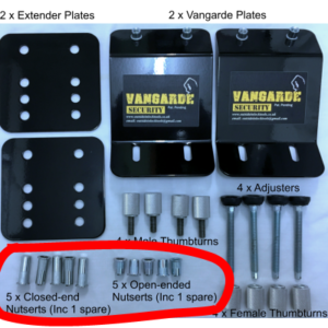 Black Metal Vangarde Plates and associated fixings and knobs